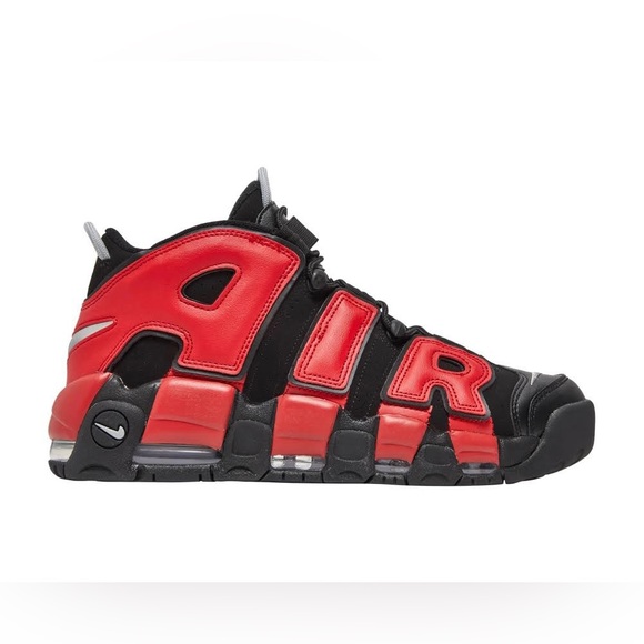NIB Men Size 10 Nike Air More Uptempo ‘96 Pippen Sneakers Black/Navy/Varsity Red - Picture 4 of 14